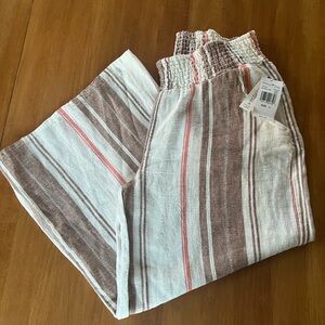 Vanilla Star Wide Leg Linen Pants Size L  NWT